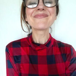NWOT  Lands' End Thermaskin Layering Top -Plaid XL